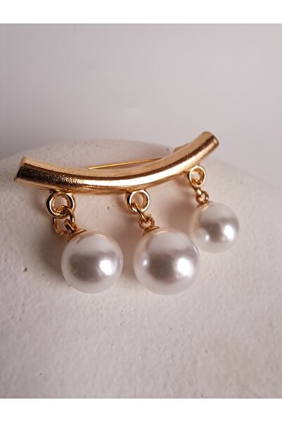 BHR AKSESUAR İncili Retro Broş (4x3 cm)