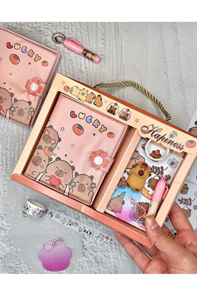 ZeCo Collection Lucky Capybara Mutluluk Seti Dopdolu Binder Defter Hediye Set...