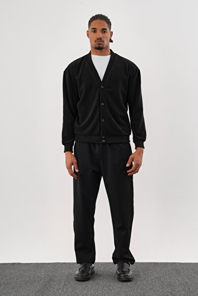 Redline Noble V-Neck Winter Cardigan Black