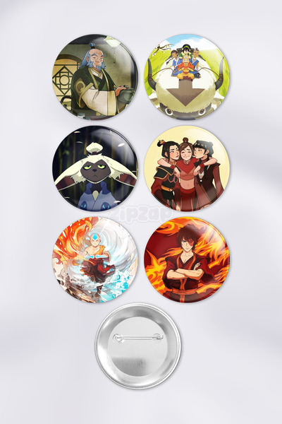 ZipZap Avatar ATLA Son Hava Bükücü Anime Animasyon Çanta Süsü Rozet İğneli Bu...