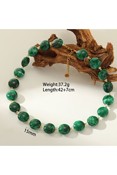 SIC MODA Beaded and Stainless Steel Necklace 6156