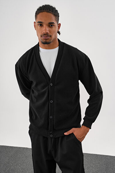Redline Noble V-Neck Winter Cardigan Black