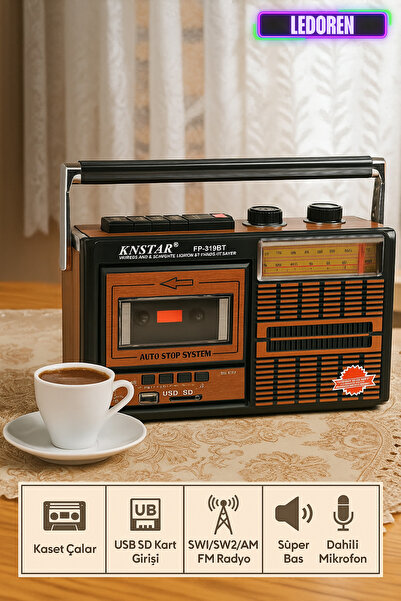 L'eDoren Tepe Fp-319bt Nostaljik Bluetooth Usb Sd Fm Kaset Çalar Nostaljik Re...