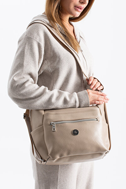 çkn sedat çakan çanta & fular & aksesuar Flat Skin Leather Cross Shoulder and Backpack