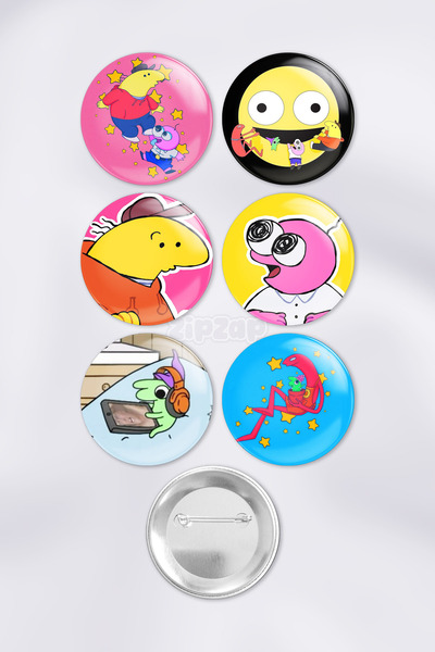 ZipZap Smiling Friends Anime Animasyon Çanta Süsü Rozet İğneli Buton Rozet Se...