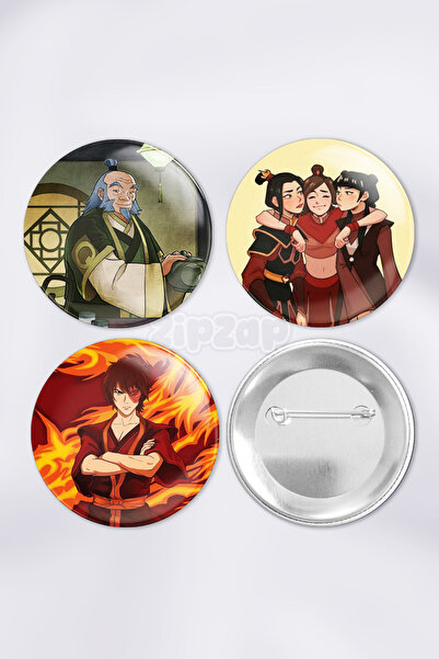 ZipZap Avatar ATLA Son Hava Bükücü Anime Animasyon Çanta Süsü Rozet İğneli Bu...