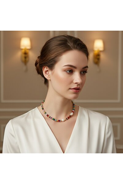 SIC MODA Necklace Stainless Steel 304 and Natural Stones 6171