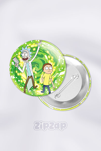 ZipZap Rick and Morty Anime Animasyon Çanta Süsü Rozet İğneli Buton Rozet Set...