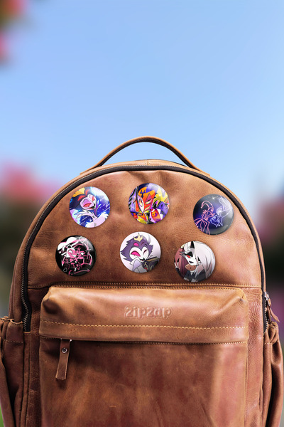 ZipZap Helluva Boss Stolas Blitz Anime Animasyon Çanta Süsü Rozet İğneli Buton Rozet Seti (6 ADET)