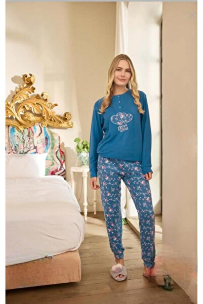 Aydoğan Set pijama THERMAL pentru femei cu guler cu nasturi 240674M- 1 bucată