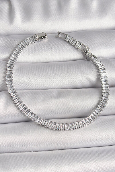 ANGELSS JEWELLERY سوار نسائي من الفولاذ بتصميم مسار الماء مع حجر الزركون بلون...
