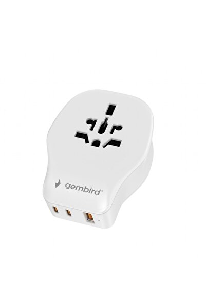 Other Adaptor de alimentare universal pentru călătorie Gembird TPA-1A2C20-02-W, 20 W, alb | Gembird
