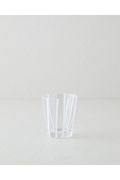 English Home Stripe Glass Handmade Cup 240 ml White