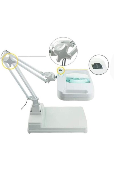 Skygo 5X 10X Magnifying Glass - Super Bright Energy Saving Table Lamp with LED Light Lt-861