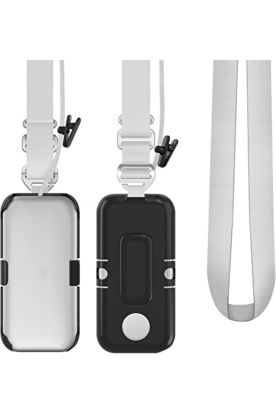 007 حامل بطارية محمول لجهاز Apple Vision Pro مع مشبك حزام وحزام متقاطع - أسود