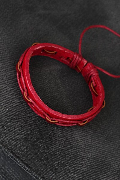 Skygo Red Color String New Season Leather Men's Bracelet - TJ-EB1873