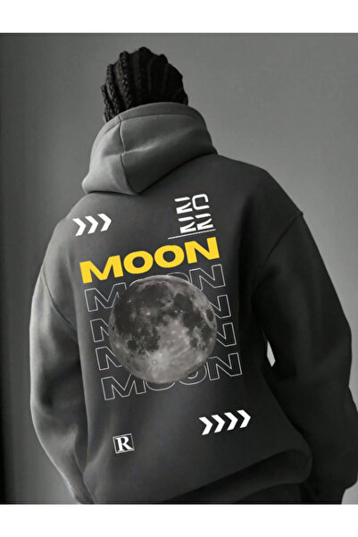 MOONBULL Men's Moon Printed Three Thread Cotton Winter Long Sleeve Sweatshirt