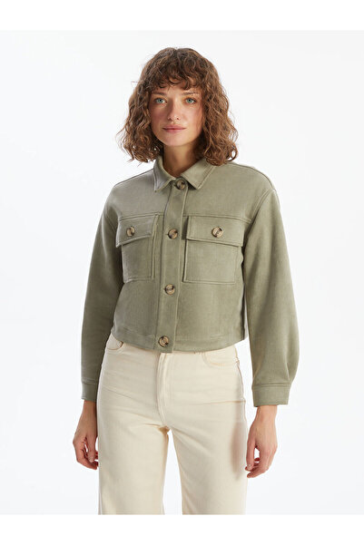 LC Waikiki Γυναικείο σακάκι με γιακά πουκάμισου Özmarka New Season με σουέτ ε...