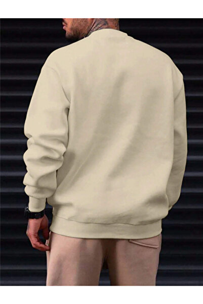 MOONBULL Ανδρικό φούτερ Losangels με τύπωμα με τρεις κλωστές, χτενισμένο βαμβακερό μπλουζάκι με λαιμόκοψη