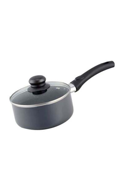 DELCASA Non-Stick Aluminium Saucepan With Lid Grey 18cm