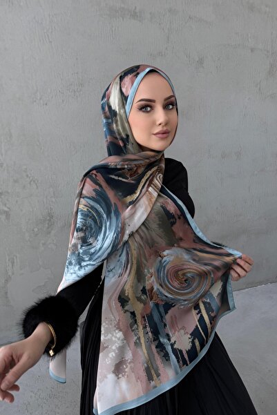 Byedauzunlar Şal de mătase albastru Sahara Sand