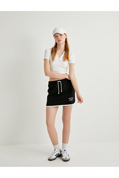 Koton Women's Black Mini Tennis Skirt