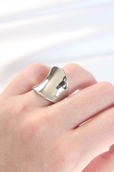 Skygo Silver Color Adjustable Curved Mirror Ring - Tj-Byk3114