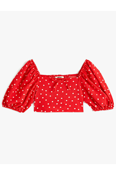 Koton بلوزة حمراء قصيرة للبنات