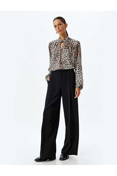 Koton Women's Beige Leopard Blouse