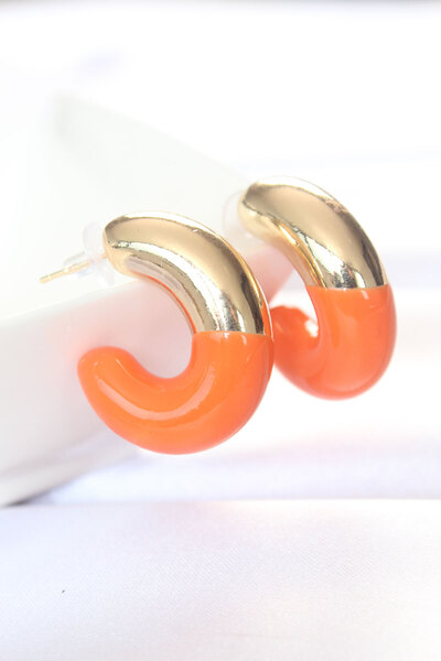Skygo Ccb Orange Gold Double Color Earrings - Tj-Bkp8873