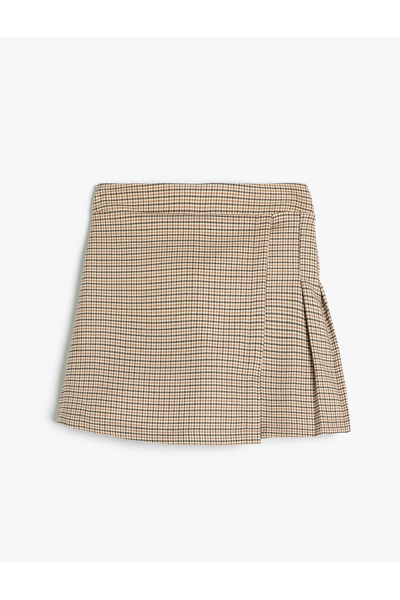 Koton Girl's Brown Pleated Skort