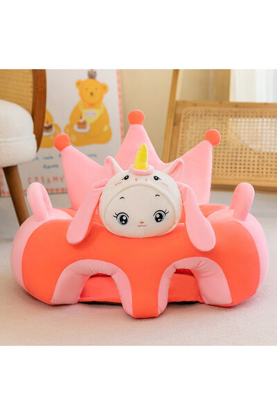 OEM Plush baby armchair with cutout for legs, Cute Cartoon, 50 cm, Pink, FPS-157