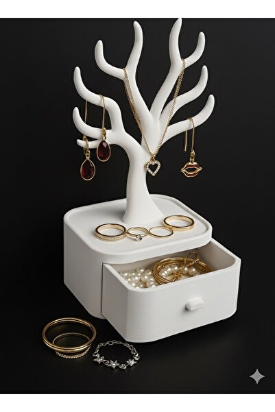 BellisiaHome Takı Ağacı Organizer – Kolye, Küpe, Yüzük ve Bileklikler İçin Şı...