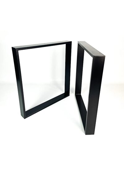 OEM Set of 2 Tubb metal legs, 72x50 cm, 4x4 cm profile, electrostatically painted, matte black