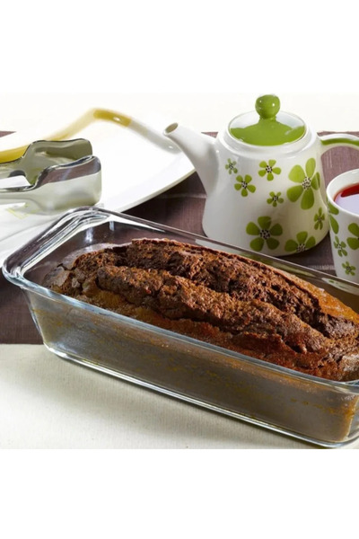 ABYZ Tavă termorezistentă din sticlă borosilicată de 1,63 l, ideală pentru prăjituri, produse de patiserie și preparate la cuptor