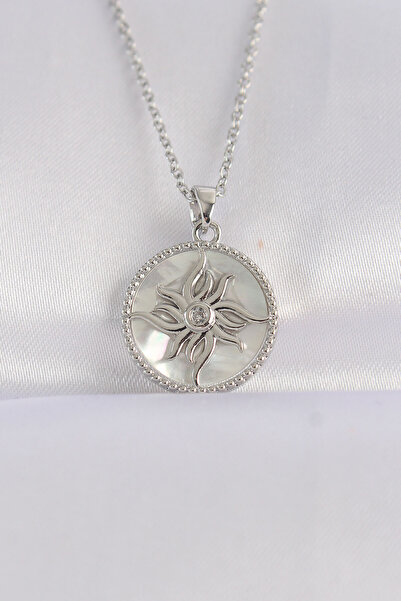 Skygo 316L Steel Chain Silver Color Oval Design Sun Necklace - Tj-Bko8663