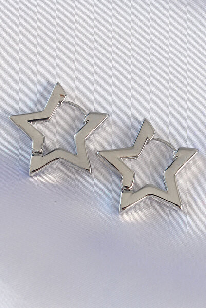 Skygo Brass Silver Color Star Earrings - Tj-Bkp8983