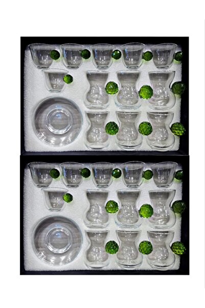 AL OSTORAH طقم كاسات شاي وقهوة كرستال فاخر مكون من36 قطعة