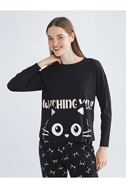 LC Waikiki Crew Neck Printed Women's Pajamas Set