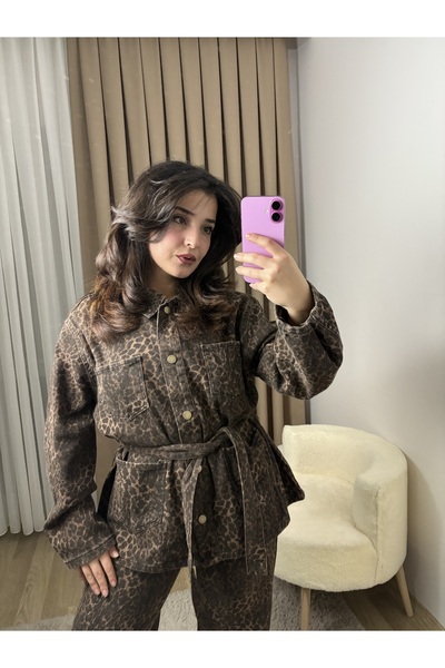 MahraWear سترة الدنيم ليوبارد