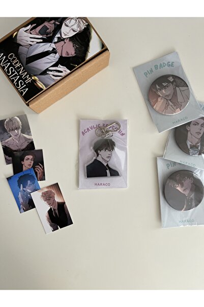 Hara Company مجموعة سلسلة المفاتيح والشارة من كود نيم أناستازيا مانهوا تايكجو...