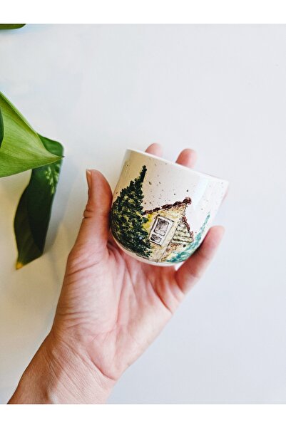 WEBBMODA Handmade Forest House Drawing Cup