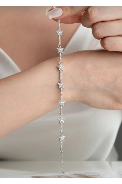Aktemur Silver 925 Ayar Gümüş Yıldız Bileklik