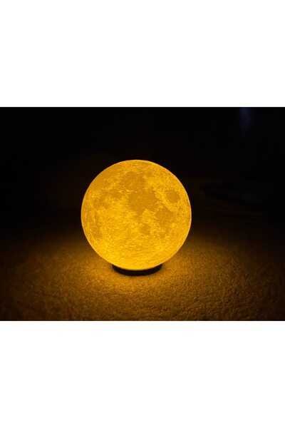 Vaggolab Ay Figürü 15cm Led Işıklı Dekoratif Hediyelik Gece Lambası Masa Lambası Dekor