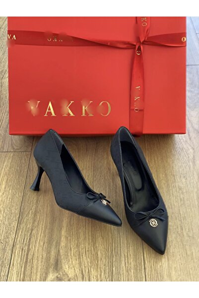 Golden Women's Heeled Monogram Patterned Vk Shoes