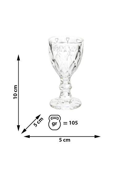 ABYZ Σετ 6 γυάλινων ποτηριών απεριτίφ, με πόδι, κομψό σχέδιο, χωρητικότητα 60ml, vintage σχεδιασμός, ιδανικό για ποτά