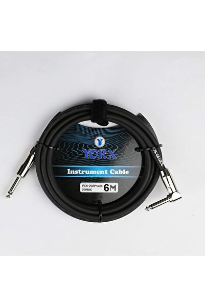 Yorx -Cables -202pn-6m Bk Instrument Cable 1/4in Mono Plug - 1/4in Angle
