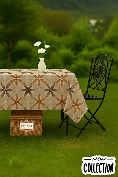 Soft Kare Pvc Fiber Tablecloth – Wipeable, Waterproof, Modern Pattern, for Ki...