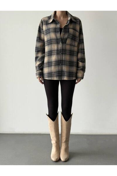 GLAM 2 renkli qzu %100 gün Oduncu Gömlek