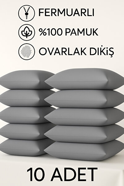 Loova față de pernă 10 bucăți culoare gri 50×70 dimensiune bumbac 100% cusătu...